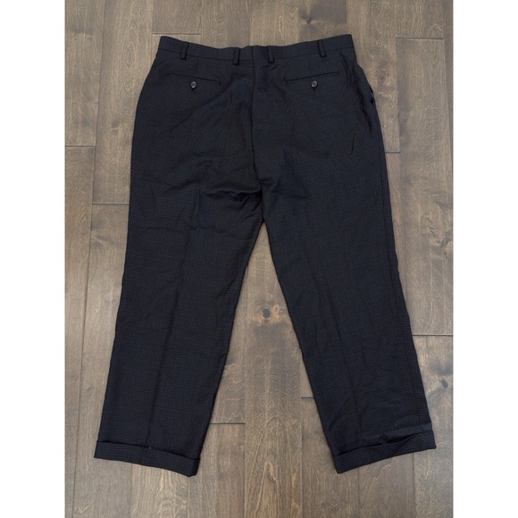 Ralph Lauren Pleated Front Dress Pants Men's Size 40X30 Black Check 100% Wool - Picture 6 of 8